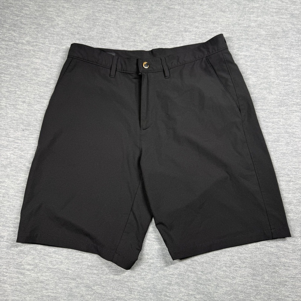 14th Union Shorts Mens 32 Black Slim Fit Flat Front Chino‎ Golf Performance